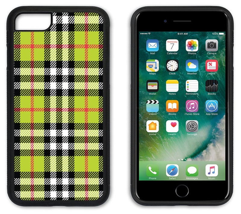 Art Plates Cell Phone Cover - Slim Fit - Compatible with Apple iPhone 7 Plus and iPhone 8 Plus - Plaid Multi-Colored - Image 2